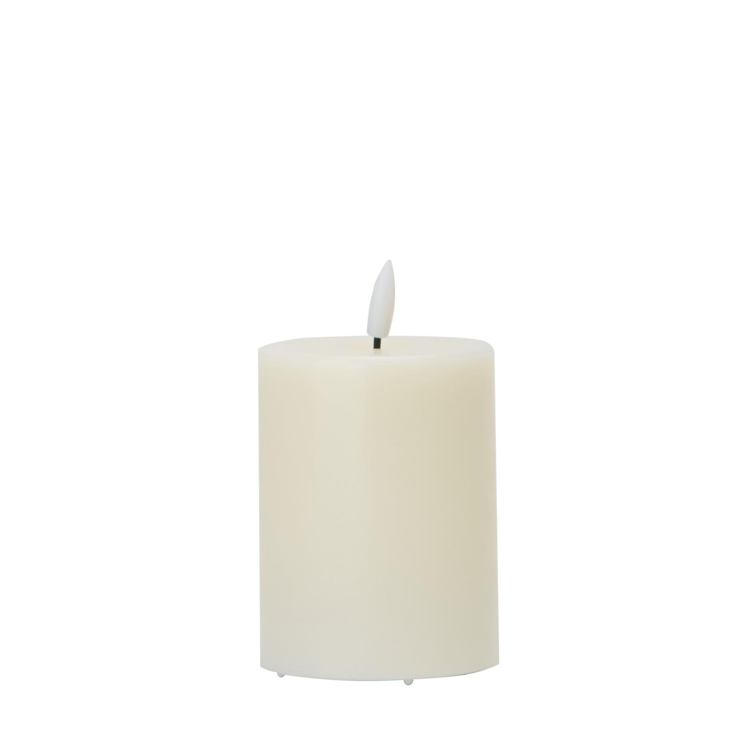 Stellar Haus Classic Ivory Pillar Indoor LED Candle wt Timer 10x7.5cm Small